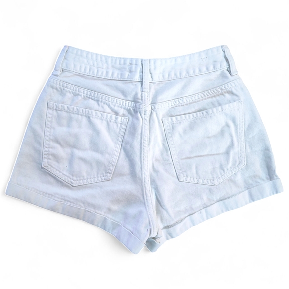 Pac Sun Mom Shorts White Wash Denim Womens Size 25  Distressed - Picture 5 of 5